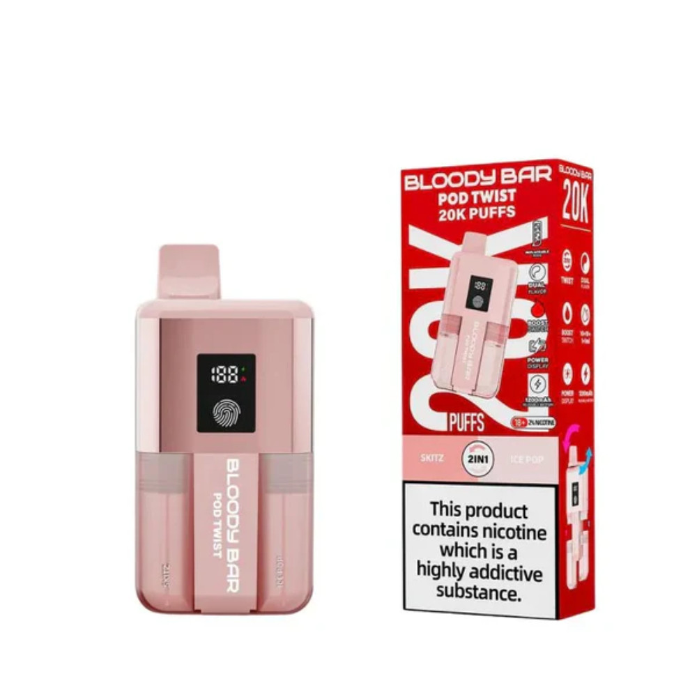 Bloody Bar Twist 20K Vape Kit | 20,000 Puffs, Prefilled & Refillable